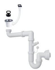 SINK SOLUTION Sifon prostorni 1 1/2" horizontalni pomoćni preljev